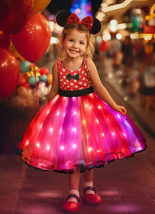 Light Up Princess Dress Set for Girls – Colorful LED Dress Up Outfit for Birthday & Party